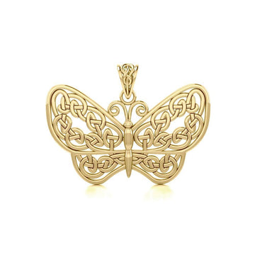 Celtic Butterfly Solid Gold Pendant GPD4119 - Jewelry